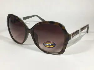 Fossil Oversized Large Butterfly Sunglasses FW155 Brown And Green Frame Brown Gradient Lens