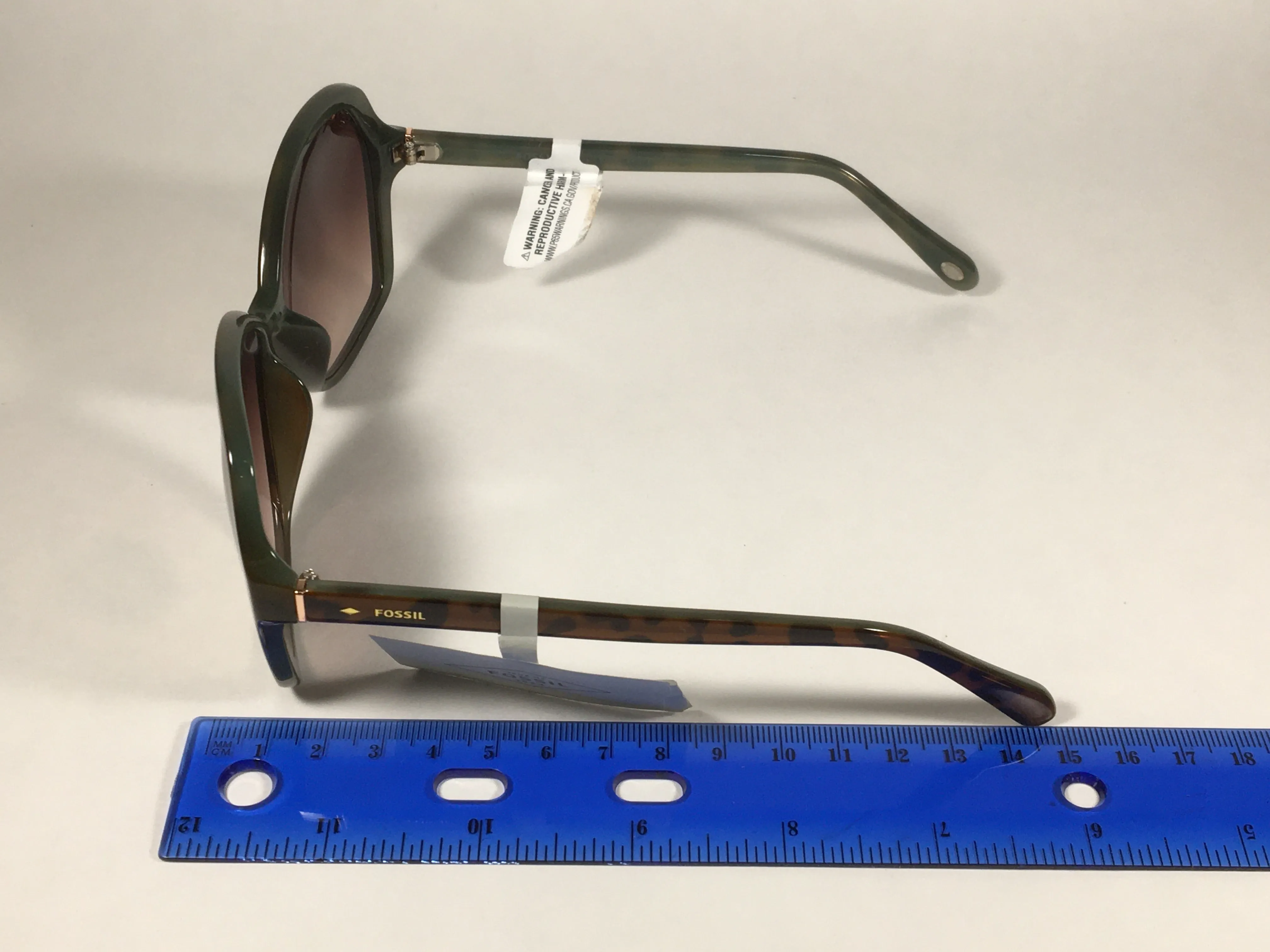 Fossil Oversized Large Butterfly Sunglasses FW155 Brown And Green Frame Brown Gradient Lens