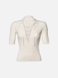 FRAME LACE UP SWEATER POLO