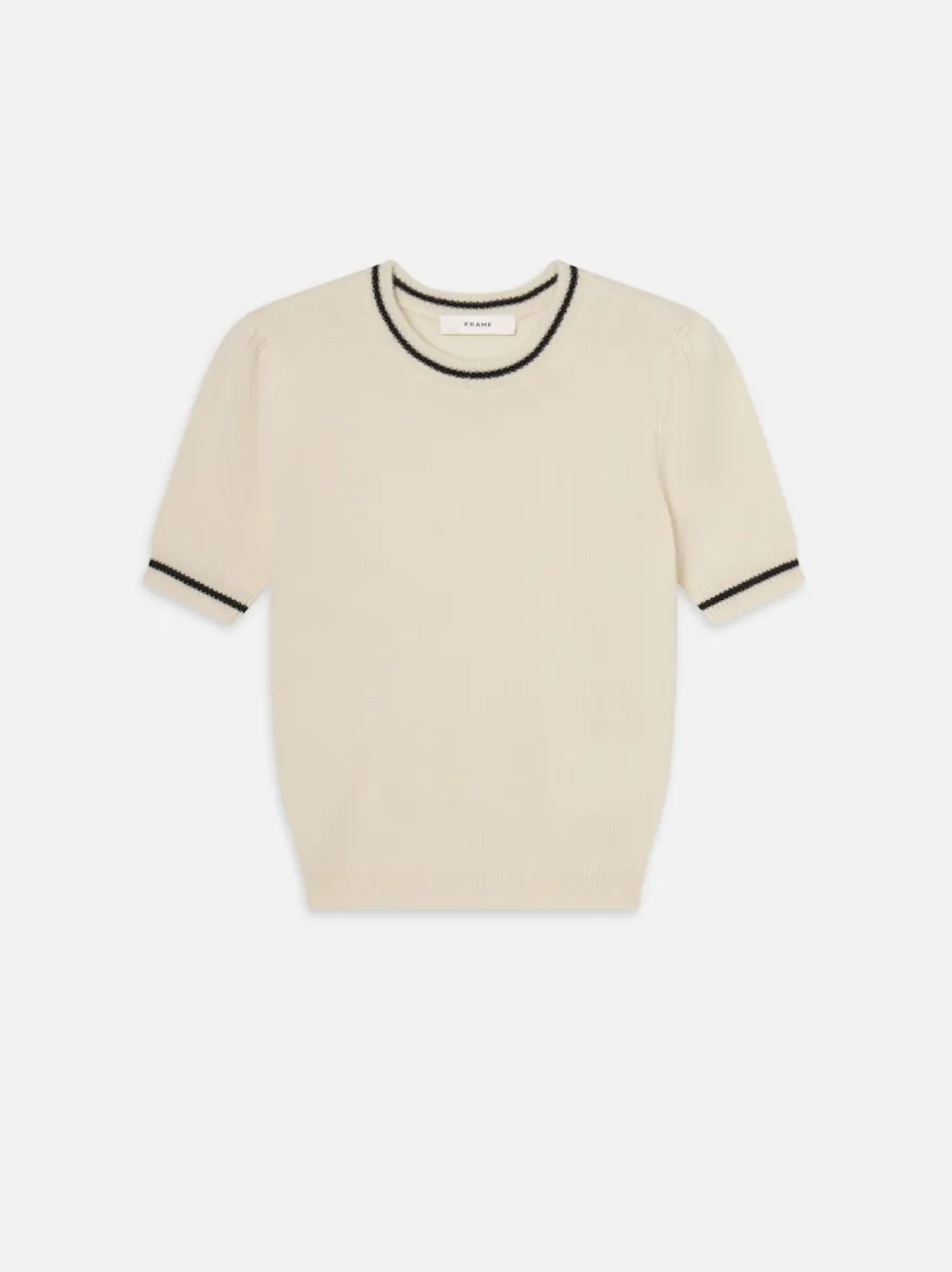 [FRAME] The Cashmere Gathered Sweater - Cream Multi