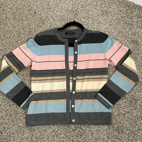 Free cashmere color block cashmere cardigan size medium multi