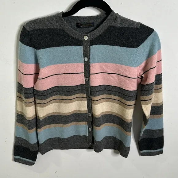 Free cashmere color block cashmere cardigan size medium multi