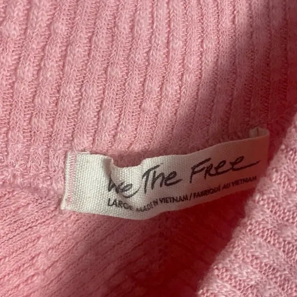 Free People Casey Tunic Heart Haze Women’s Large Knit Sweater Ribbed  Mock Neck