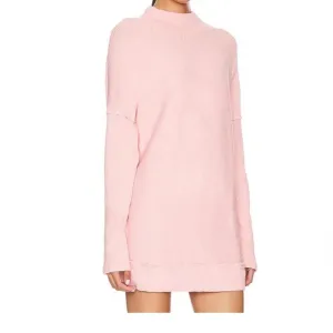 Free People Casey Tunic Heart Haze Women’s Large Knit Sweater Ribbed  Mock Neck