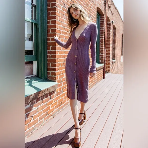 Free people Date Night Cardi Dress in pink/rose XS .NWT