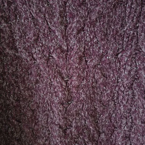 Free People Merry Go Round Cable-Knit Sweater In Very Berry Size L