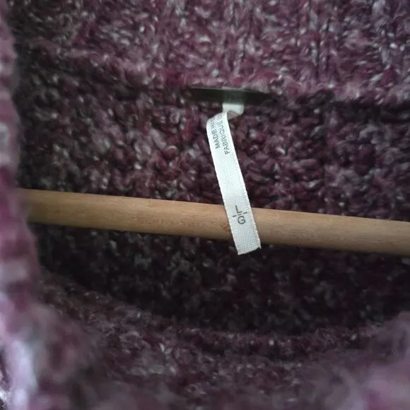 Free People Merry Go Round Cable-Knit Sweater In Very Berry Size L