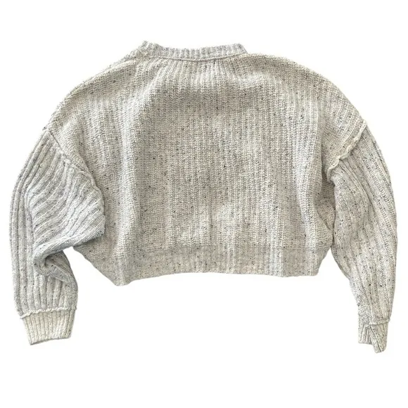 FREE PEOPLE On Your Side Pullover cropped knit  sweater size XL