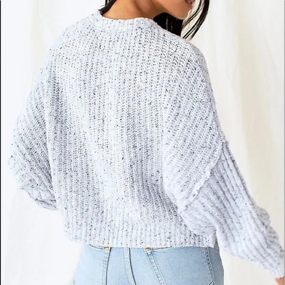 FREE PEOPLE On Your Side Pullover cropped knit  sweater size XL