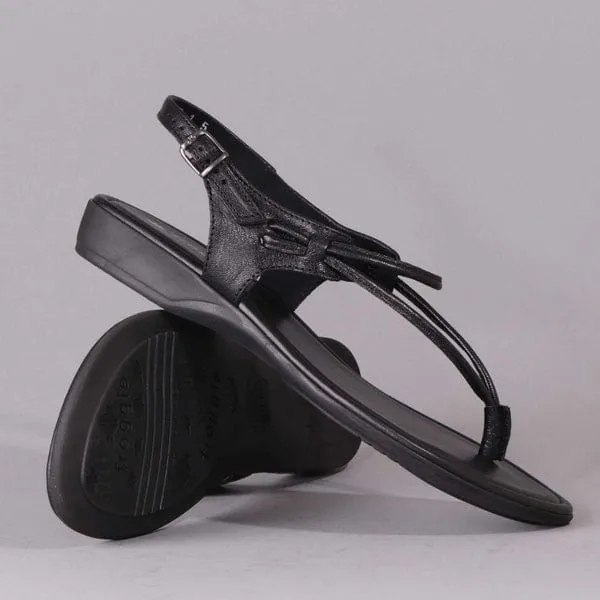Froggie Spaghetti Strap Sandal Black