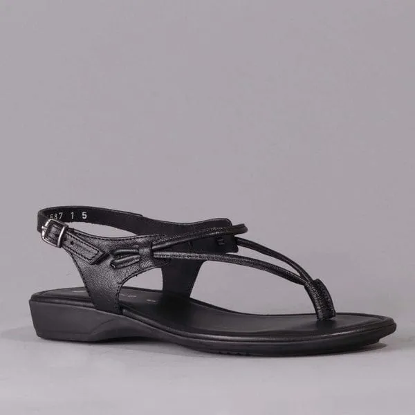 Froggie Spaghetti Strap Sandal Black