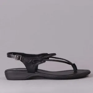 Froggie Spaghetti Strap Sandal Black