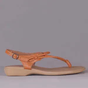 Froggie Spaghetti Strap Sandal Tan