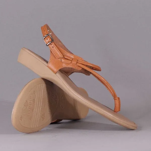Froggie Spaghetti Strap Sandal Tan