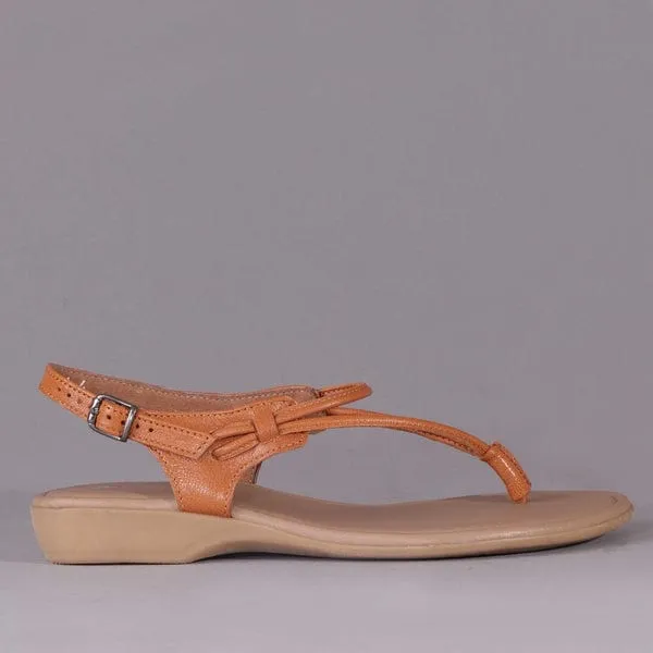 Froggie Spaghetti Strap Sandal Tan
