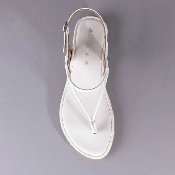 Froggie Spaghetti Strap Sandal White