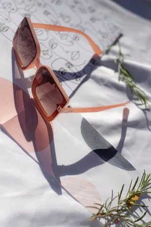 Front Lens Rectangle Thick Frame Sunglasses