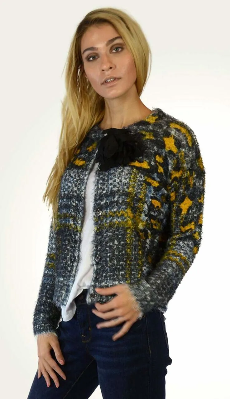Fur Cardigan Sweater