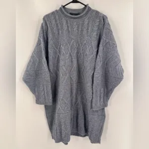 Gaeltarra Ireland Cable Knit‎ Crew Neck Wool Sweater Blue Size Large