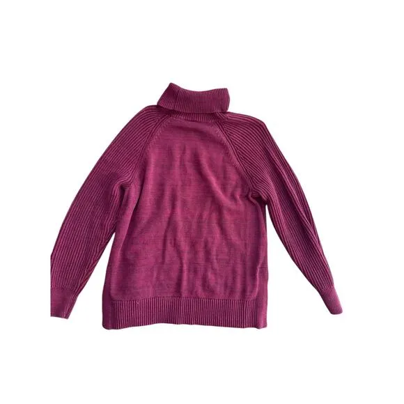 Gap Women's Red 100% Cotton Cable-Knit Turtleneck Sweater Size XL
