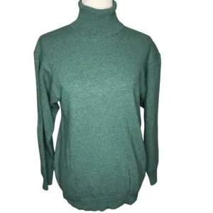 German Made Women’s Sea Foam Green Wool Cashmere Turtleneck Sweater Size 36 38 M