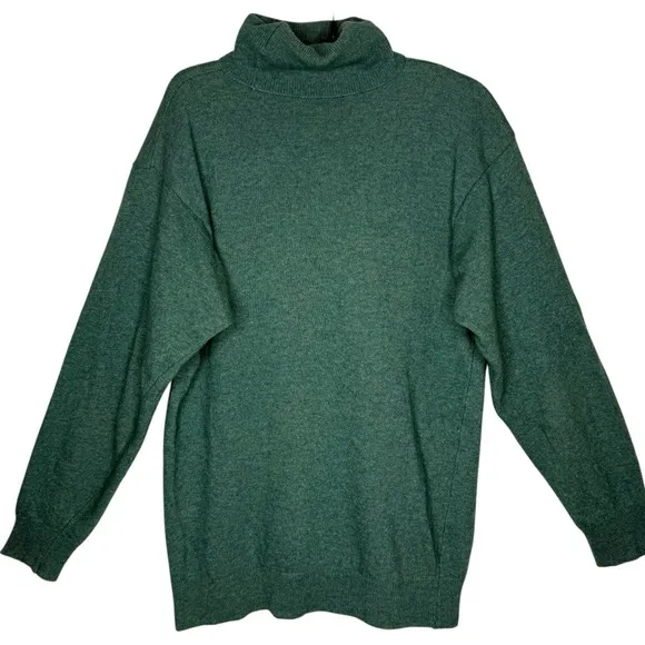 German Made Women’s Sea Foam Green Wool Cashmere Turtleneck Sweater Size 36 38 M