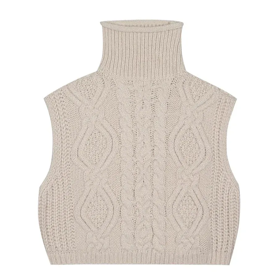 Gina Cable Knit Turtle Neck Sweater Vest