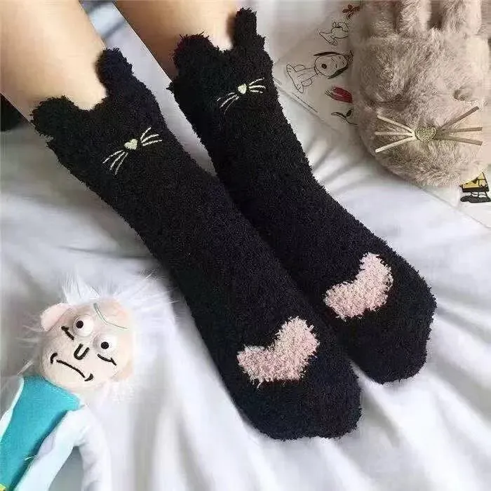 Girls' Coral Fleece Warm Sleep Socks