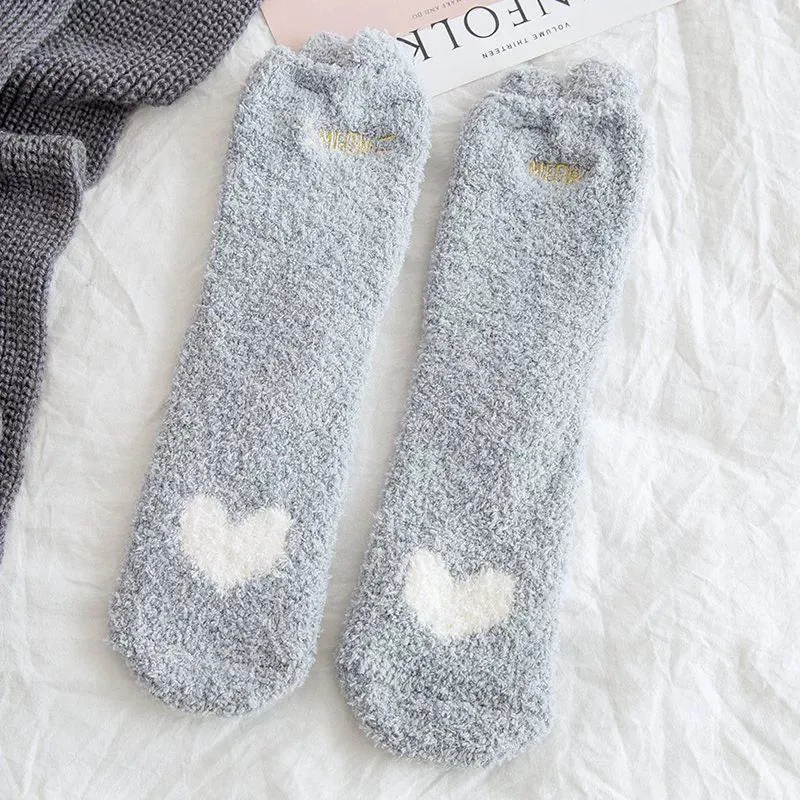 Girls' Coral Fleece Warm Sleep Socks