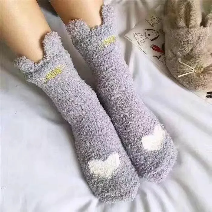 Girls' Coral Fleece Warm Sleep Socks