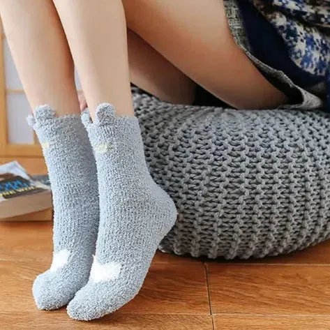 Girls' Coral Fleece Warm Sleep Socks