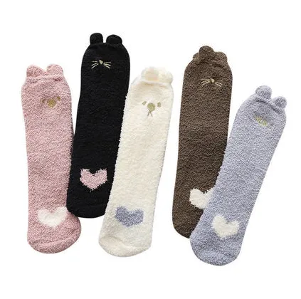 Girls' Coral Fleece Warm Sleep Socks