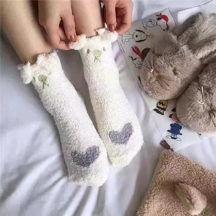 Girls' Coral Fleece Warm Sleep Socks
