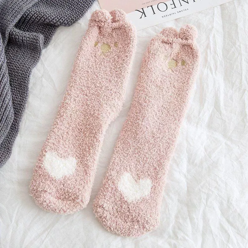 Girls' Coral Fleece Warm Sleep Socks