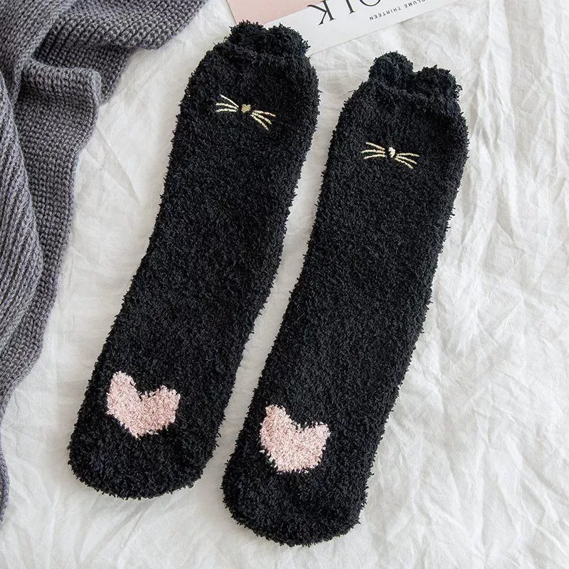 Girls' Coral Fleece Warm Sleep Socks
