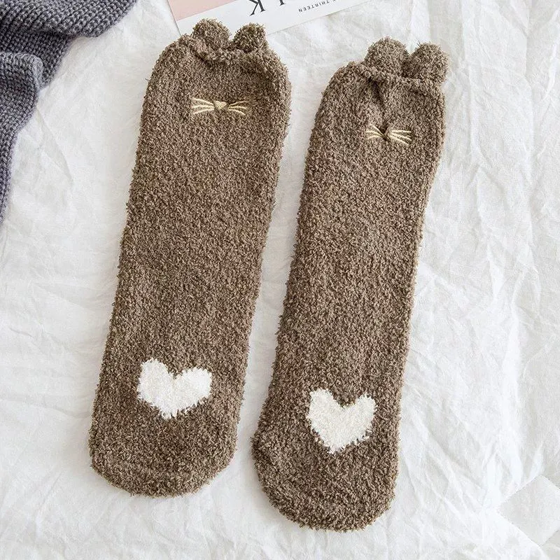 Girls' Coral Fleece Warm Sleep Socks