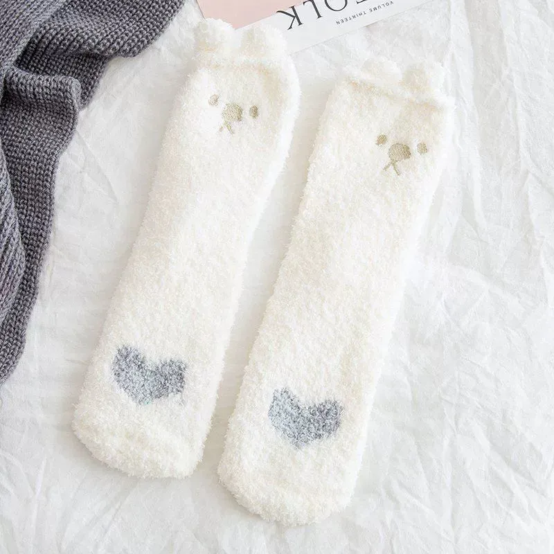 Girls' Coral Fleece Warm Sleep Socks