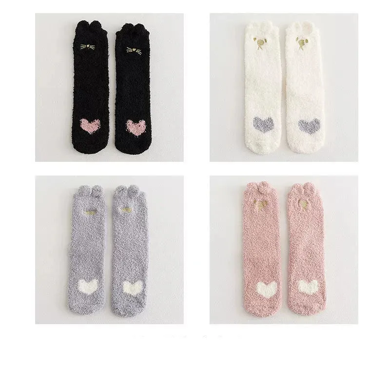 Girls' Coral Fleece Warm Sleep Socks