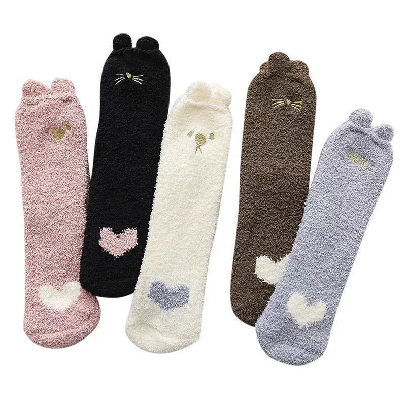 Girls' Coral Fleece Warm Sleep Socks