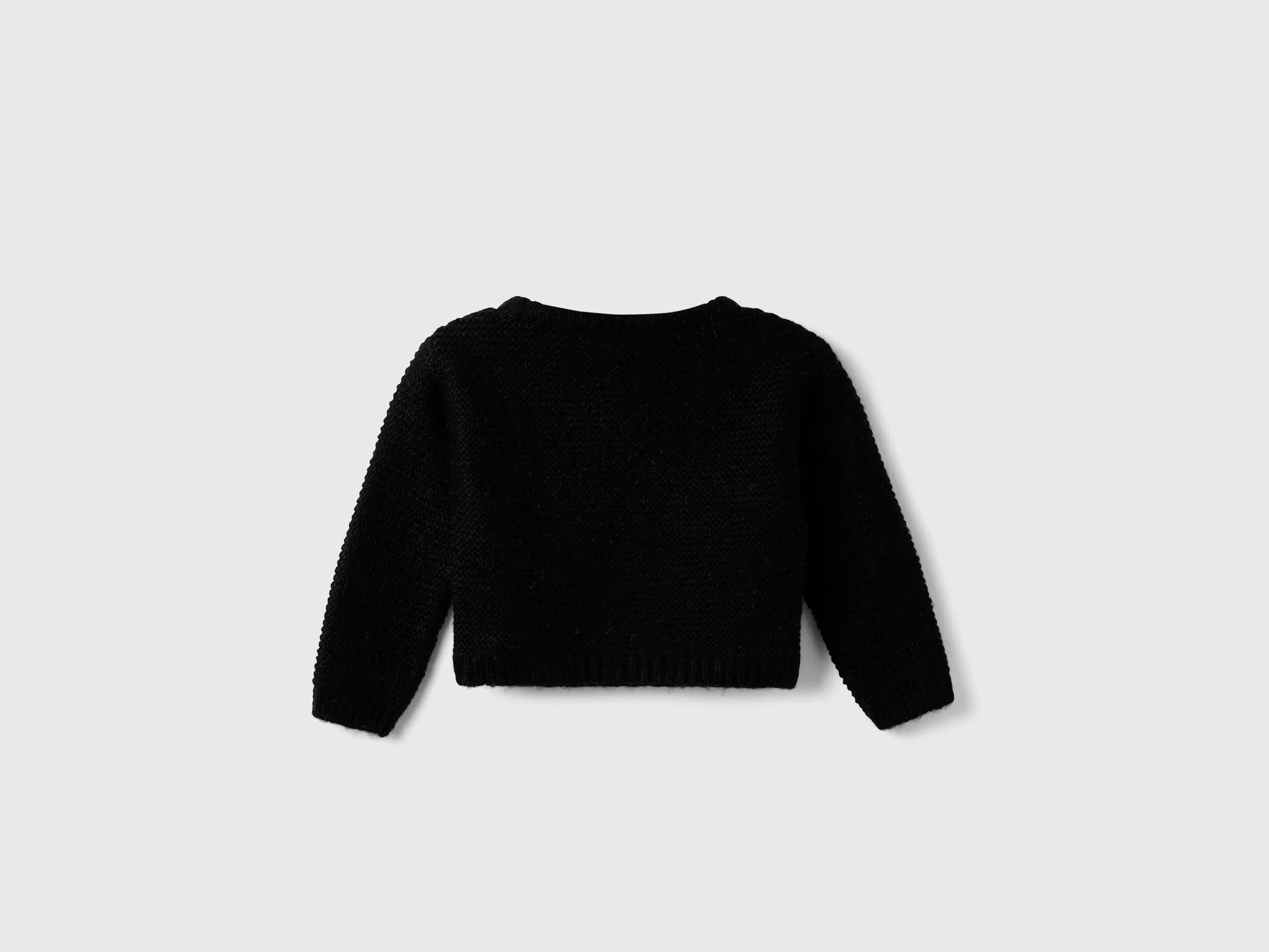 Girl's Cropped Fit Round Neck Cable Knit Sweater