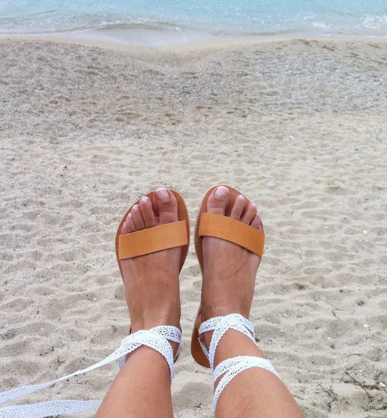 Gladiator lace strap sandals