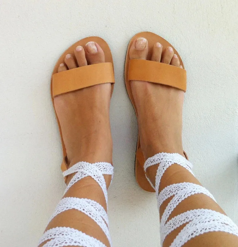 Gladiator lace strap sandals
