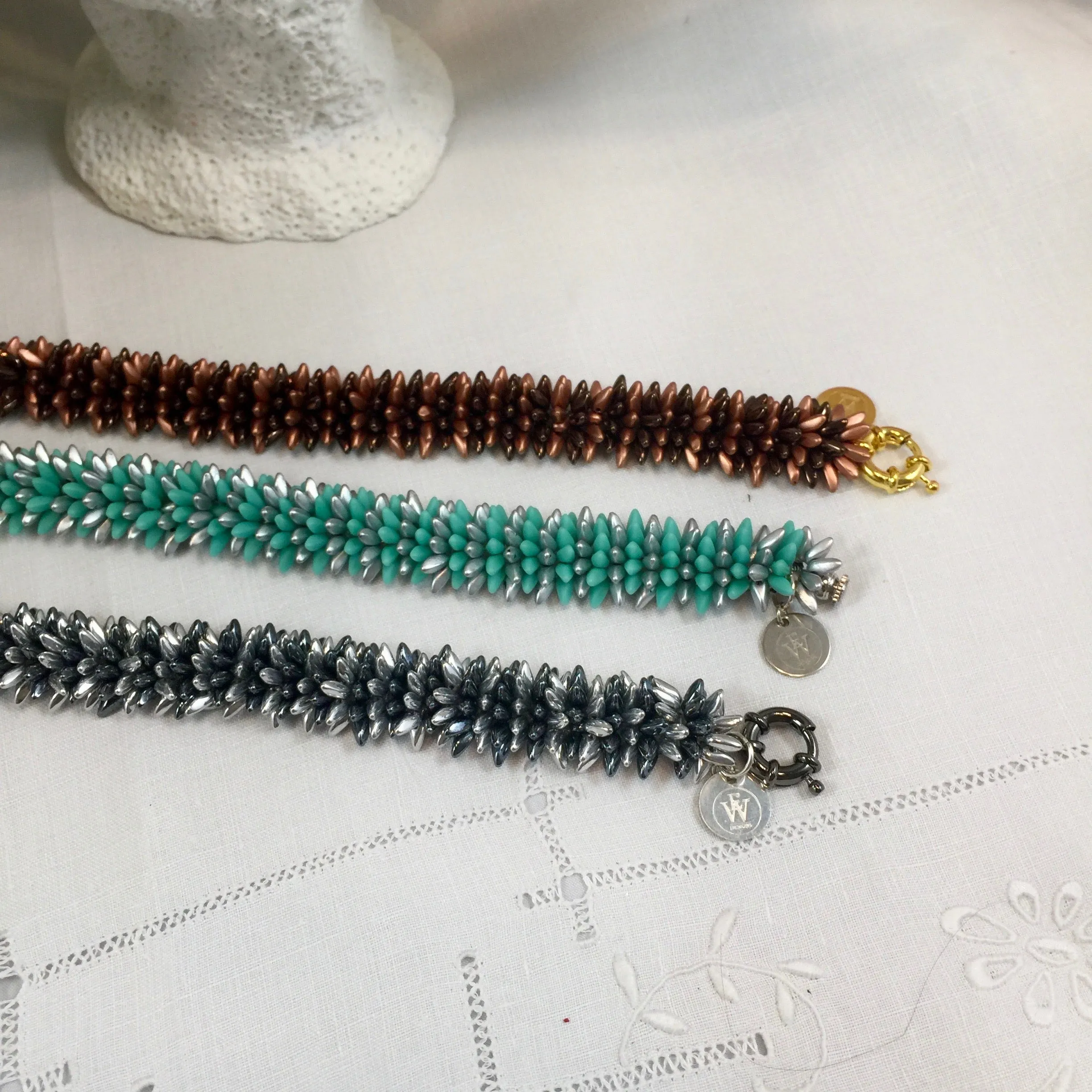 Glass Beads Caterpillar Bracelet 430-02 | Erika Williner Designs