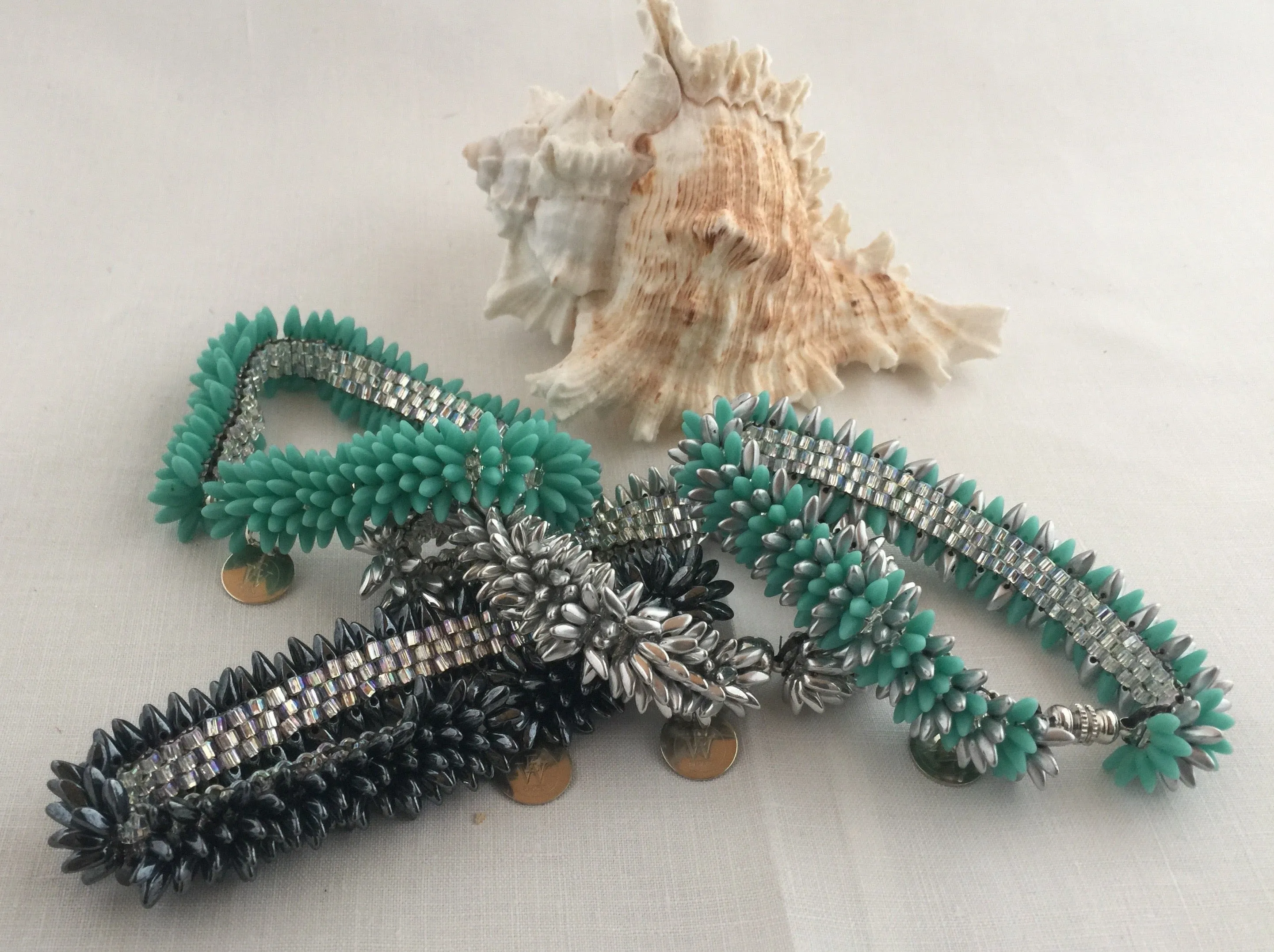 Glass Beads Caterpillar Bracelet 430-02 | Erika Williner Designs