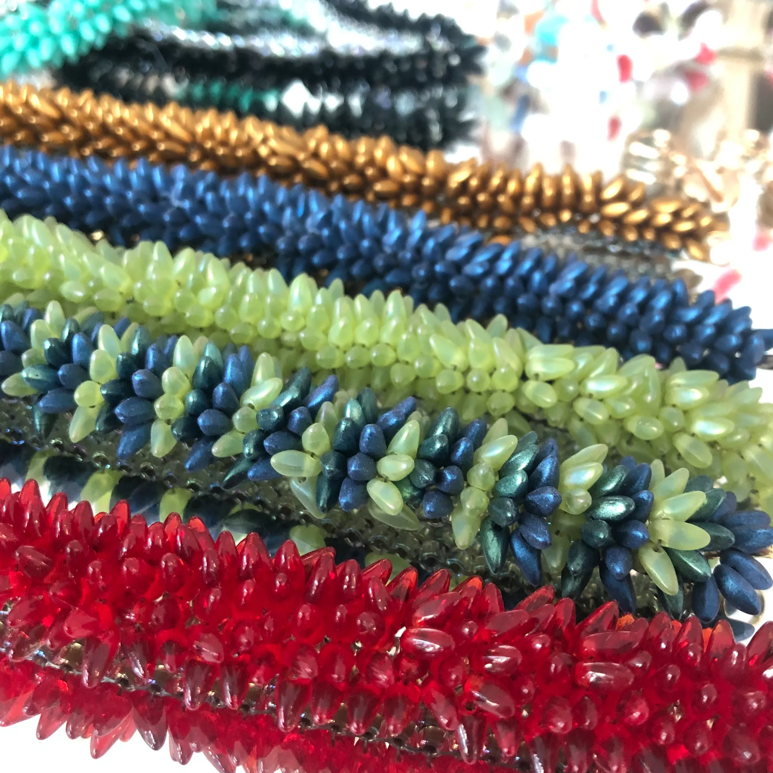 Glass Beads Caterpillar Bracelet 430-02 | Erika Williner Designs