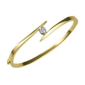 Gold Bangle with Diamond