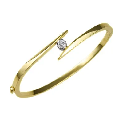 Gold Bangle with Diamond