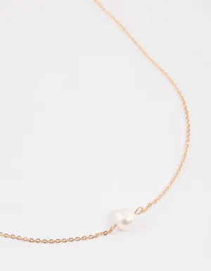 Gold Freshwater Pearl Necklace
