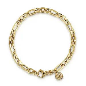 Gold Hollow Link Chain Bracelet