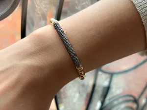 Gold Pave Diamond Bar Bracelet